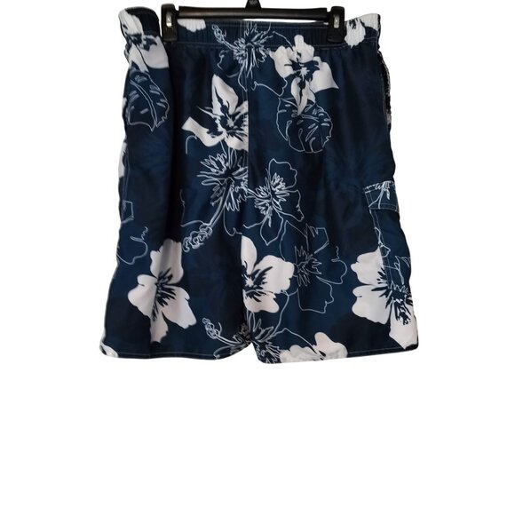 NO BAD DAYS Swimsuit Men's XL Blue and White Flowers - Picture 2 of 6